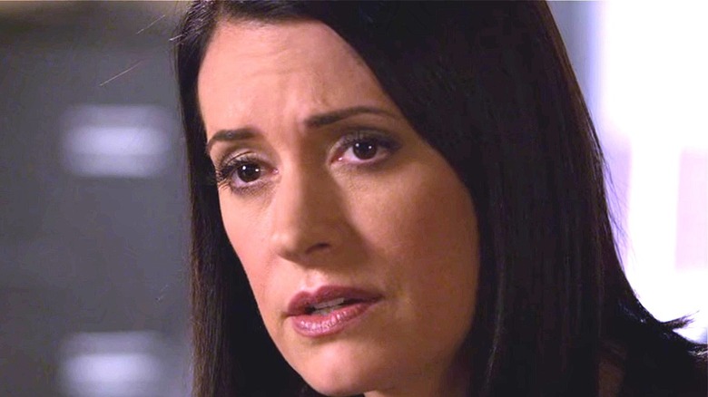 Emily Prentiss looking serious on Criminal Minds