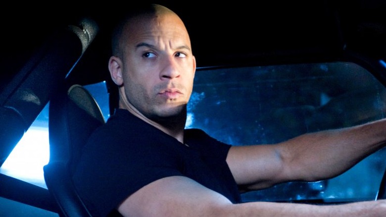 Dom behind the wheel