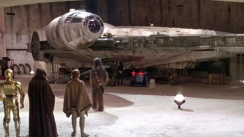 Han presents Millennium Falcon