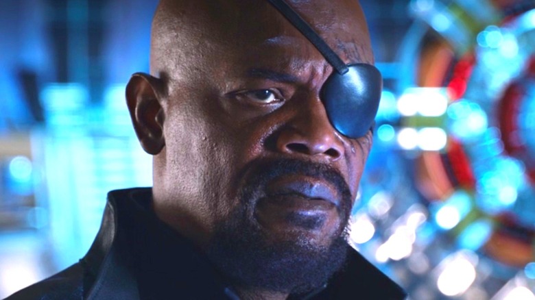 Nick Fury looks angry