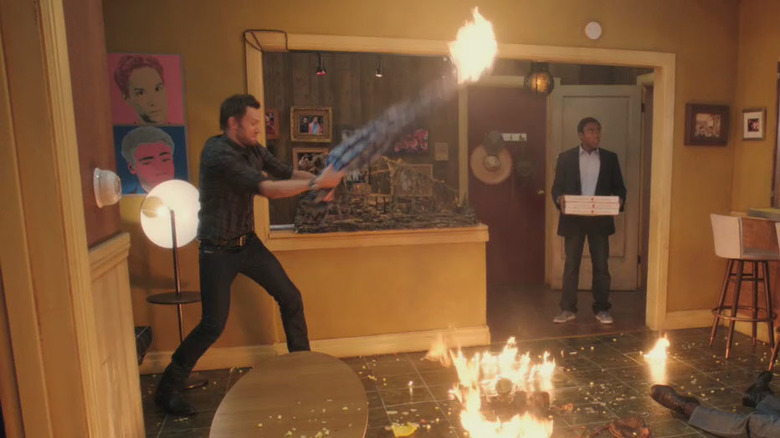 Troy Barnes pizza fire