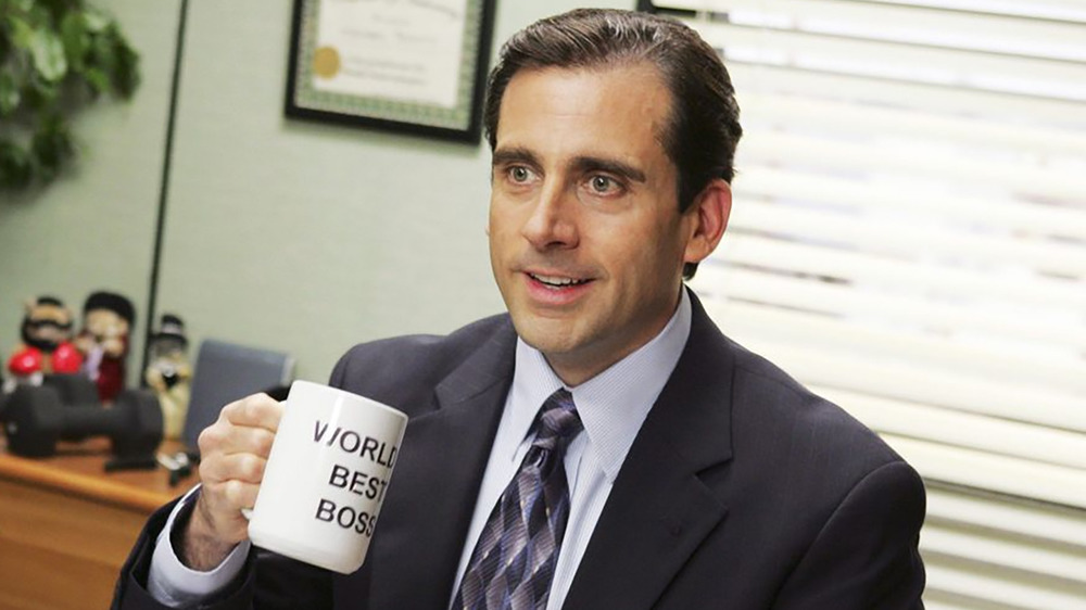 Michael Scott holding mug