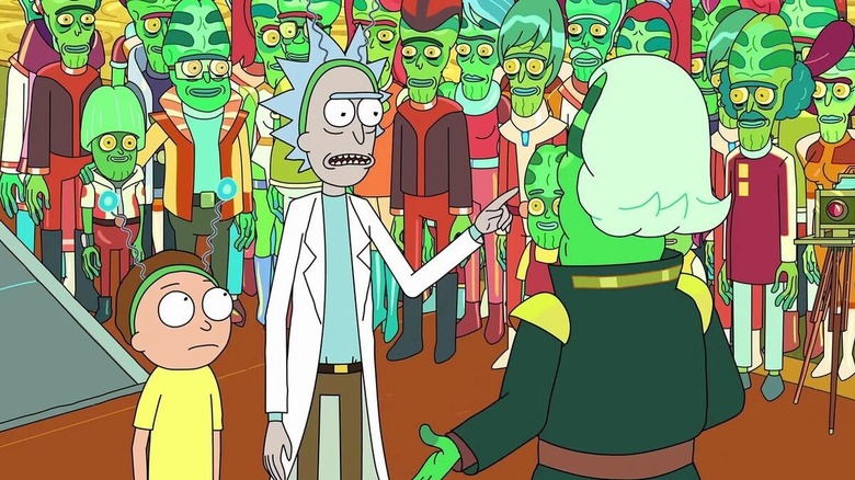 Rick Sanchez lecturing his battery