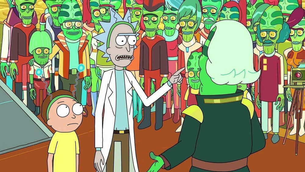 Rick Sanchez lecturing his battery