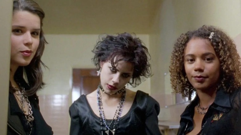 The teenage witches in bathroom