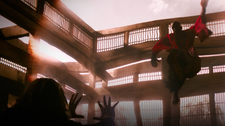 Neo destroys Morpheus in training