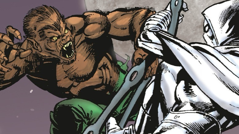 Werewolf By Night fighting Moon Knight