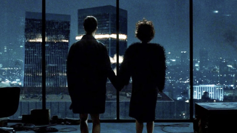 The Narrator and Marla watch downtown blow up in "Fight Club" (1999)