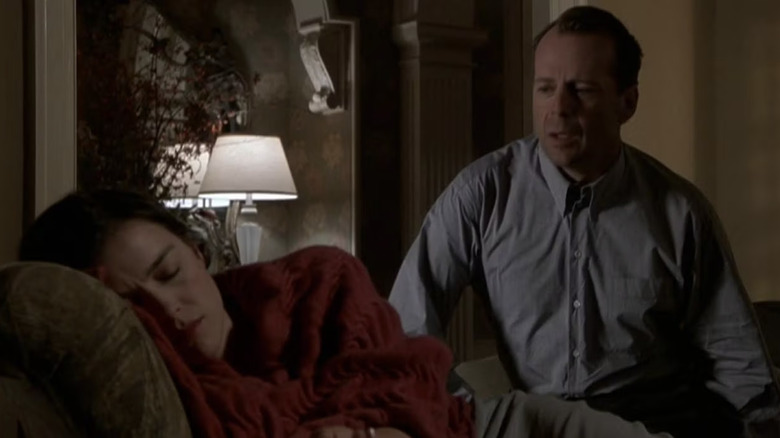 Malcolm's ghost looks longingly at his sleeping wife in "The Sixth Sense" (1999)