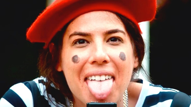 Rachel Wolfson sticking out tongue