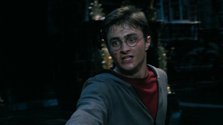Harry looking pained after using Crucio on Bellatrix