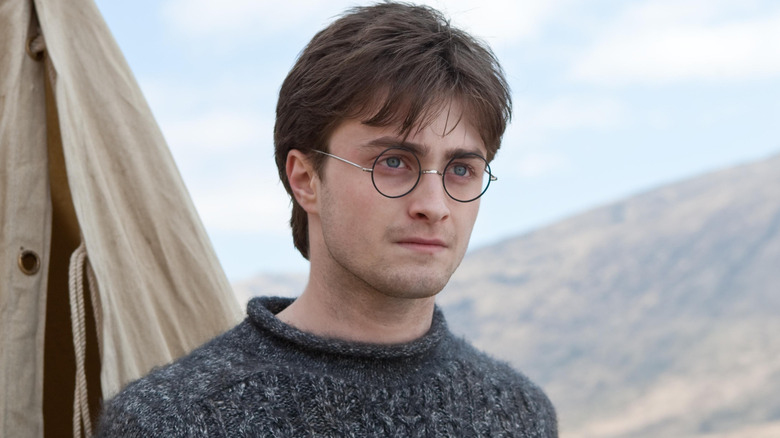 Harry Potter looking serious outside (2010)