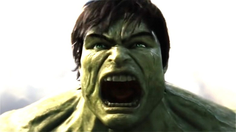 The Hulk screaming