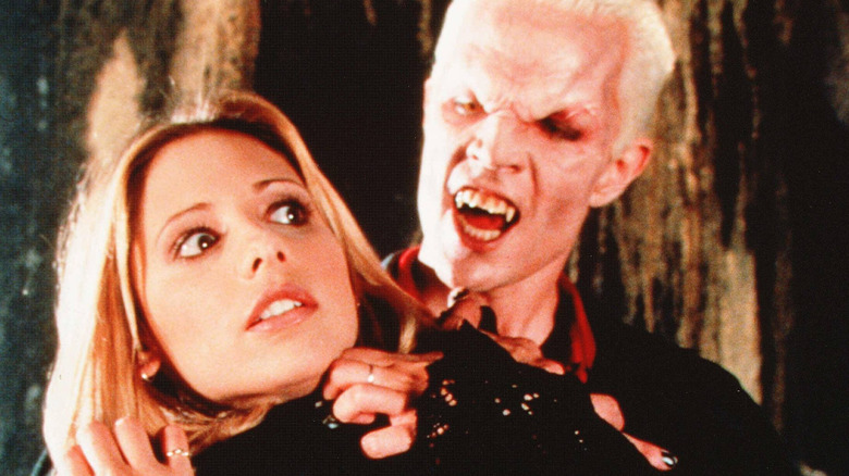 James Marsters as Spike and Sarah Michelle Gellar as Buffy Summers on Buffy the Vampire Slayer