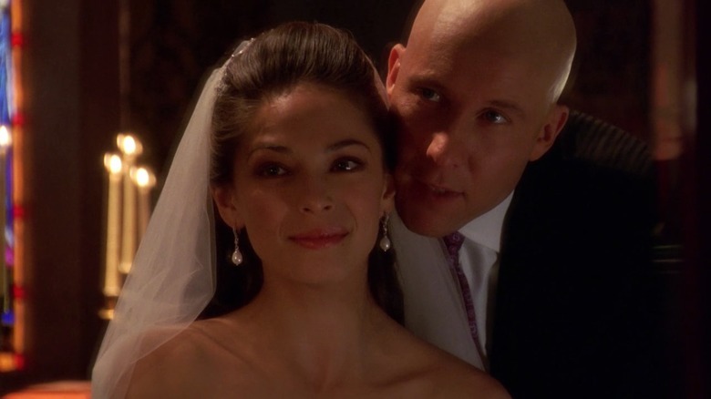 Kristin Kreuk as Lana Lang and  Michael Rosenbaum as Lex Luthor on Smallville