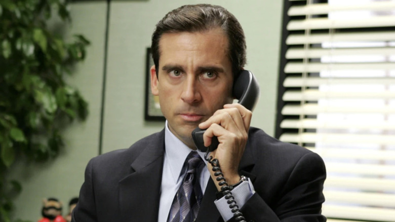 Michael Scott talking on the phone