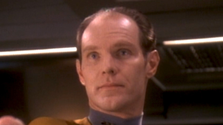 Eddington staring straight ahead