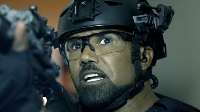 Shemar Moore wearing SWAT gear