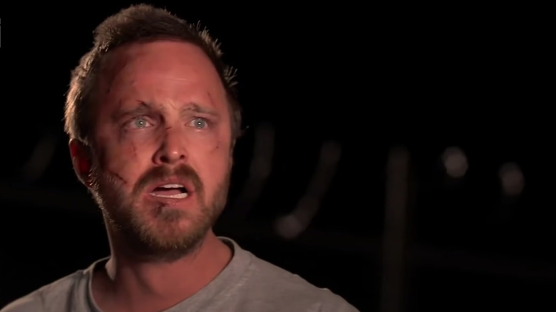 Aaron Paul with fake wounds Breaking Bad