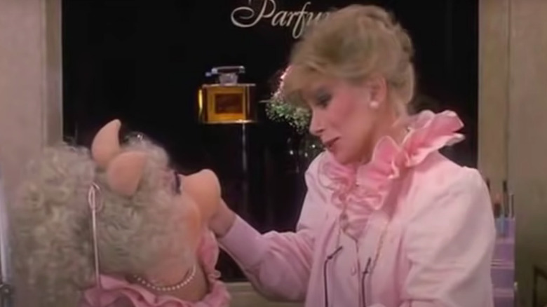 Joan Rivers comforting Miss Piggy