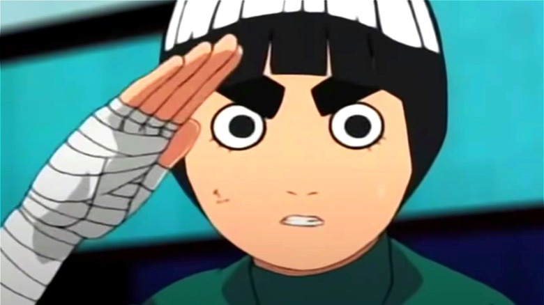 Rock Lee saluting