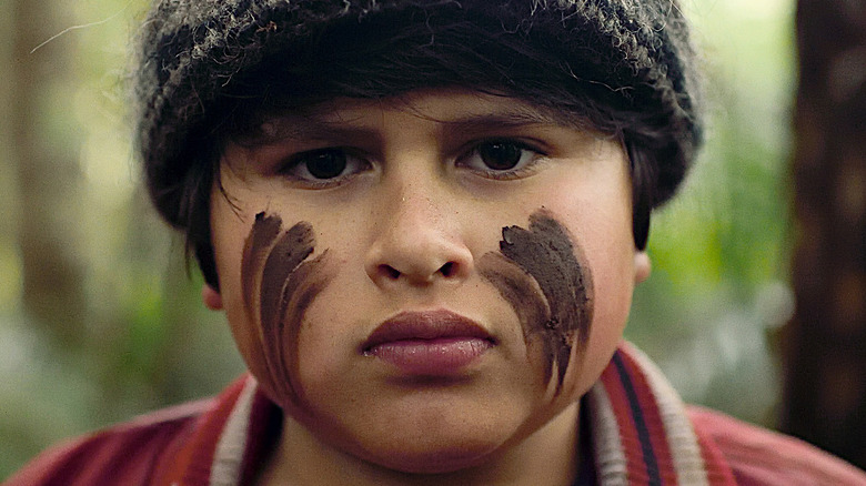 Ricky with face paint Hunt for the Wilderpeople