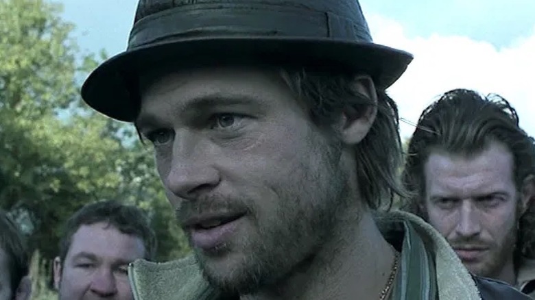 Brad Pitt glaring in Snatch