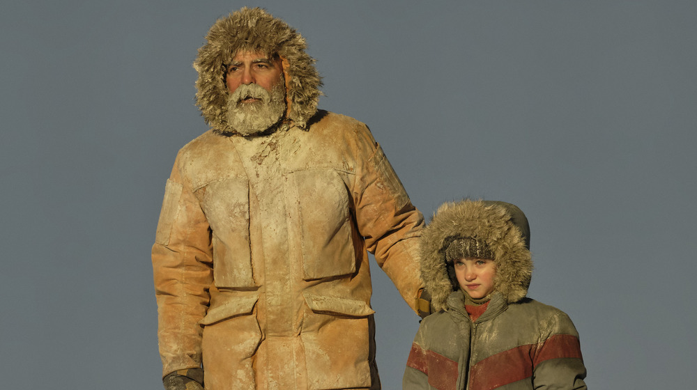 George Clooney with snow in his beard