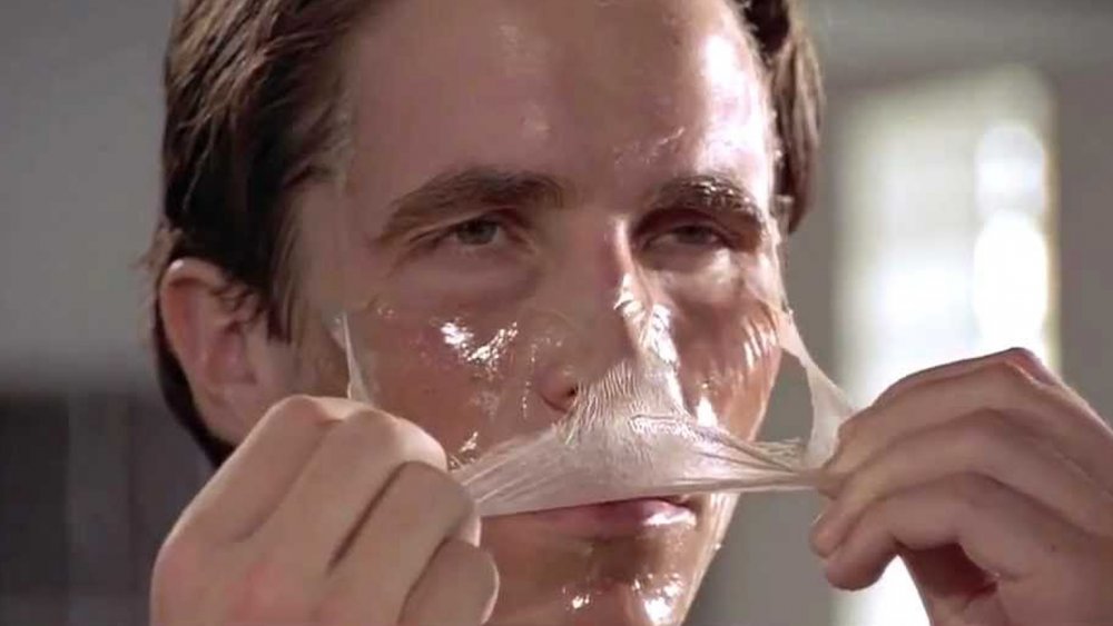 American Psycho face mask peel