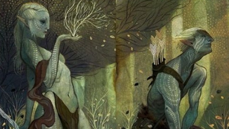 Mural of elven gods