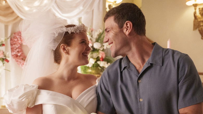 Diane and Gibbs smile at their wedding in 