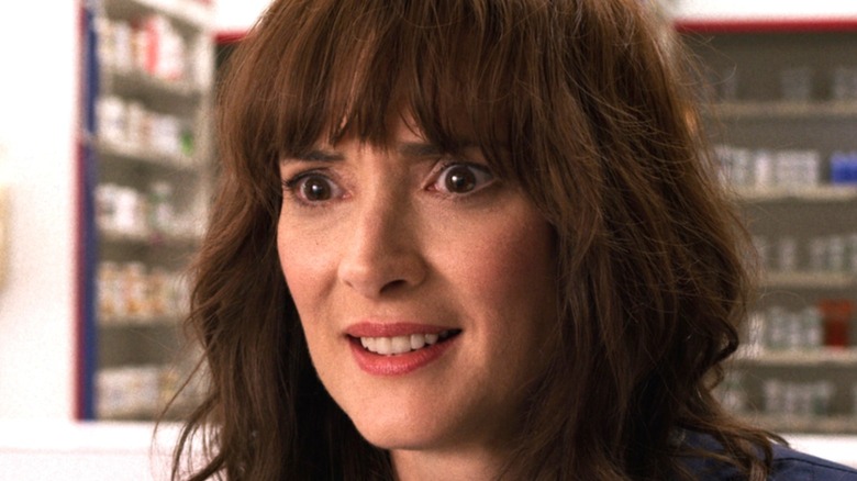 Winona Ryder looks shocked in Stranger Things