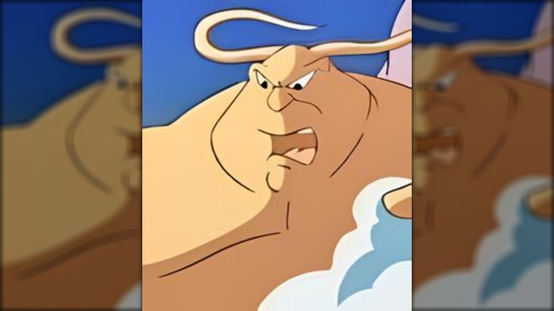 South Wind angrily looking down from among the clouds in "The Neverending Story" animated series