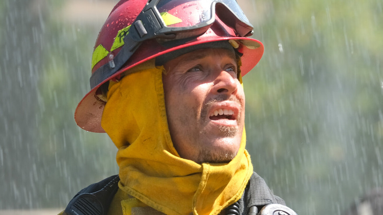 Manny Perez in rain