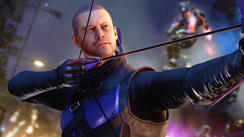 Hawkeye draws bow