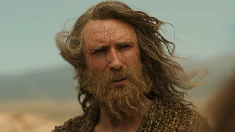 Close up of Gandalf in the desert in The Rings of Power