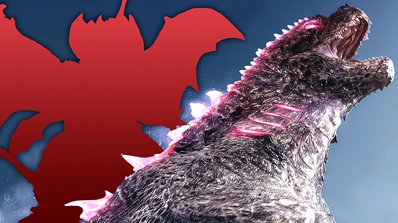 Pink Godzilla with Destoroyah silhouette
