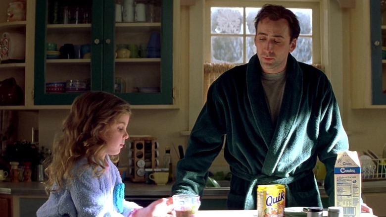 Jack Campbell making breakfast for daughter