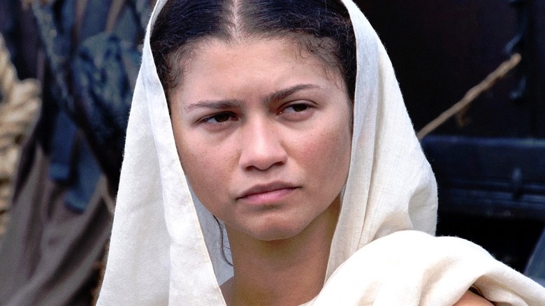 Athena looking somber in the ship in The Odyssey