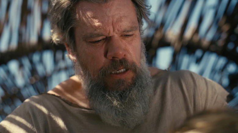 Bearded Odysseus looking sad in The Odyssey (2026)