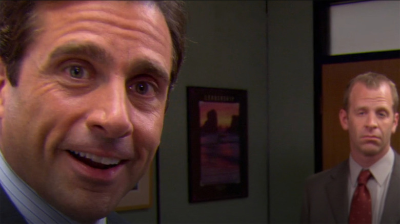 MIchael Scott looking directly into camera