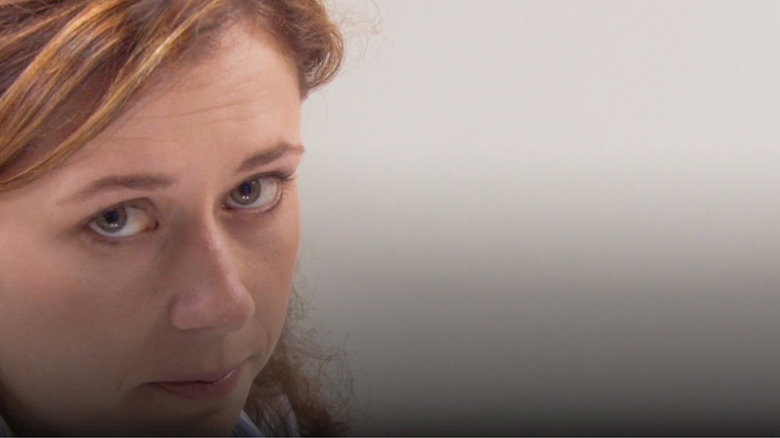 Pam looking at camera