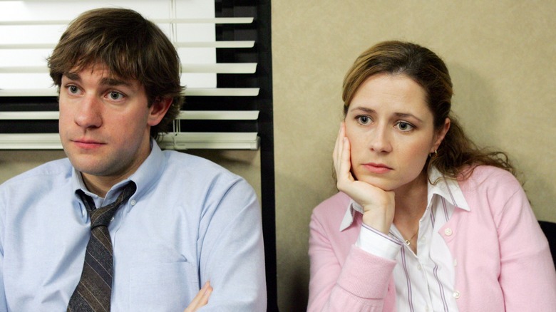 Jim and Pam look bored