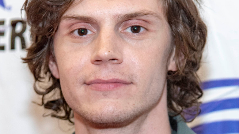 Evan Peters poses