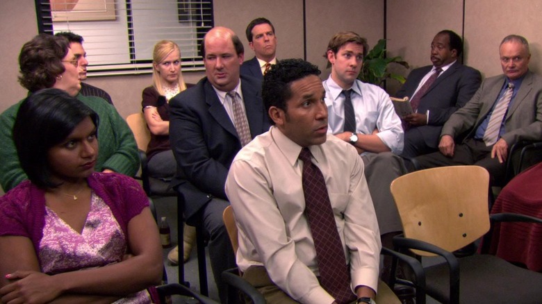 The Office cast on set