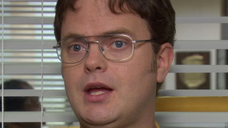 Dwight Schrute explaining something