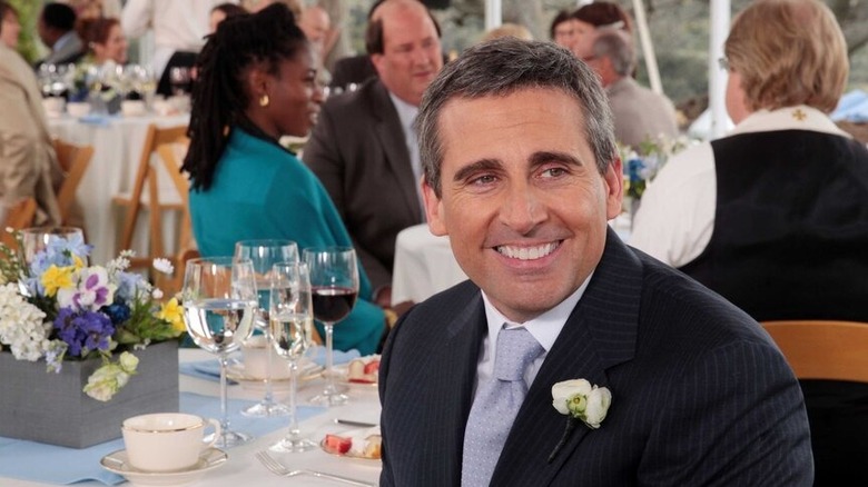 Michael smiling at Dwight's wedding on the finale of "The Office" (2013)