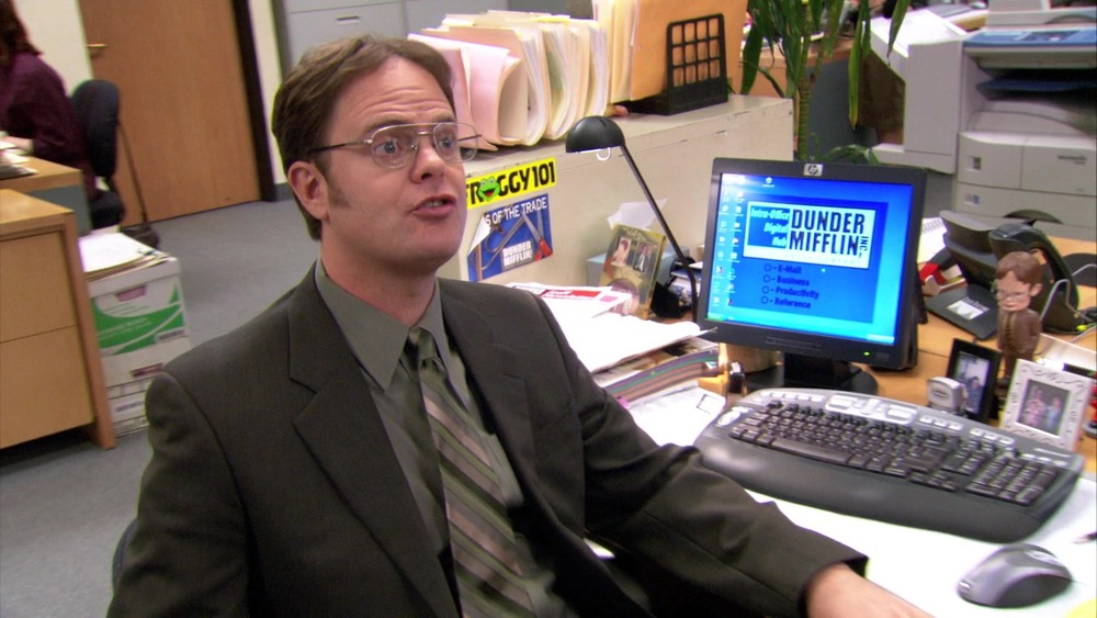 Dwight Schrute working