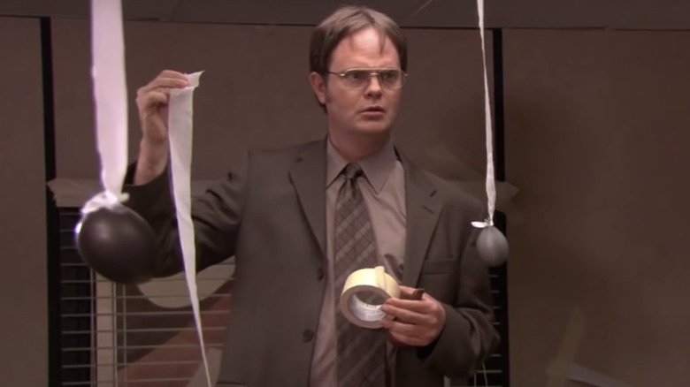 The Office Dwight hangs balloons