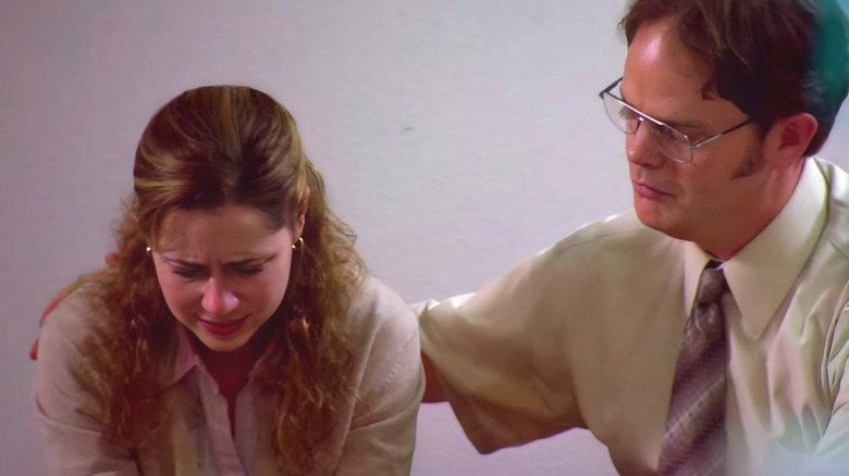 Dwight consoling Pam